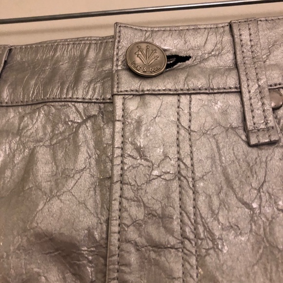Rag & Bone Moss Leather Skirt in Metallic Silver - Picture 12 of 16